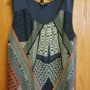 Ulla Popken Bold Print Navy Tank Top Sz 28/30.
